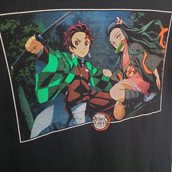 Demon Slayer Black T-Shirt Men's Small 100% Cotton Short Sleeve Anime Fan Merch - Picture 4 of 10